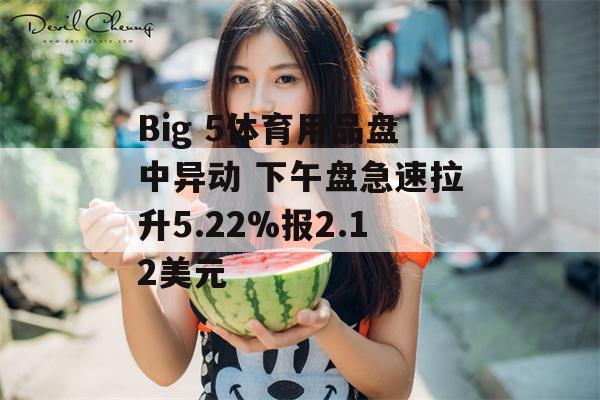 Big 5体育用品盘中异动 下午盘急速拉升5.22%报2.12美元