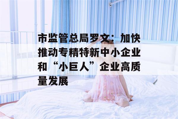 市监管总局罗文：加快推动专精特新中小企业和“小巨人”企业高质量发展