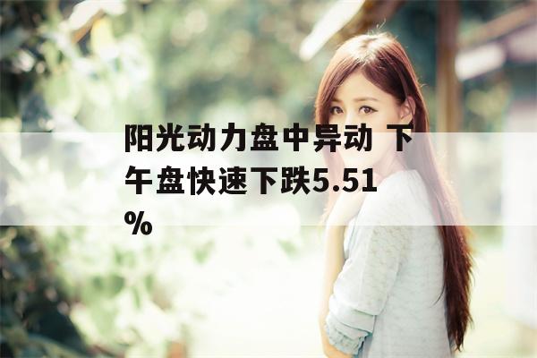 阳光动力盘中异动 下午盘快速下跌5.51%