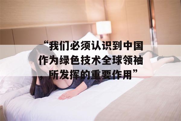 “我们必须认识到中国作为绿色技术全球领袖，所发挥的重要作用”