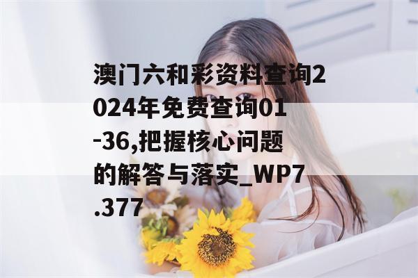 澳门六和彩资料查询2024年免费查询01-36,把握核心问题的解答与落实_WP7.377