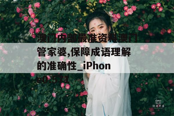 澳门内部最准资料澳门管家婆,保障成语理解的准确性_iPhone0.571