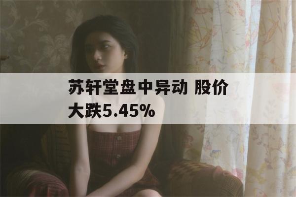 苏轩堂盘中异动 股价大跌5.45%