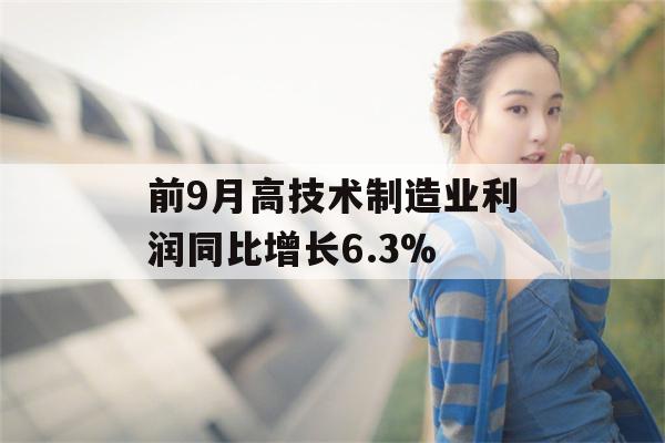 前9月高技术制造业利润同比增长6.3%