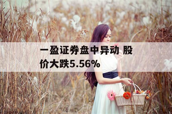 一盈证券盘中异动 股价大跌5.56%