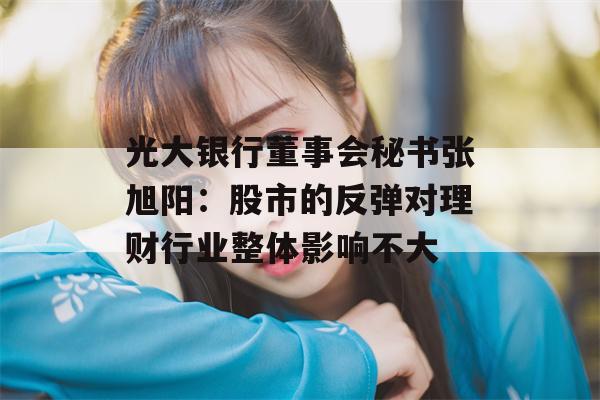 光大银行董事会秘书张旭阳：股市的反弹对理财行业整体影响不大