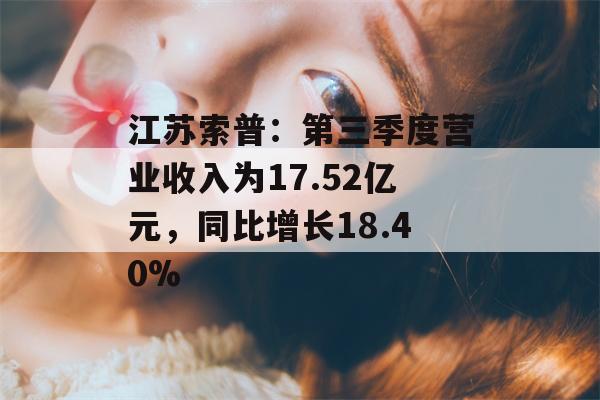 江苏索普：第三季度营业收入为17.52亿元，同比增长18.40%